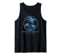 Palmera Vintage de Newport Beach California Condado de Orange OC Camiseta sin Mangas