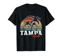 Palmeras con bandera americana retro de Tampa Florida USA FL Camiseta