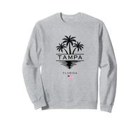 Palmeras con bandera americana retro de Tampa Florida USA FL Sudadera