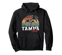 Palmeras con bandera americana retro de Tampa Florida USA FL Sudadera con Capucha