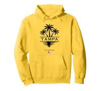 Palmeras con bandera americana retro de Tampa Florida USA FL Sudadera con Capucha