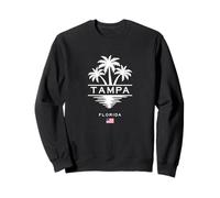 Palmeras con bandera estadounidense Tampa Florida USA FL Sudadera