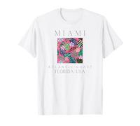 Palmeras con Estampado de Animales Tropicales de Moda de Miami, Miami Florida Camiseta