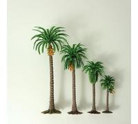 Palmeras de para modelo 10pz Escala Tren Jardín Plástico Palmeras(H=9CM) | 10 piezas surtidas, alturas 6-15cm, ideal trenes, arquitectura, mesas de arena