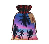 Palmeras encantadoras bolsas de regalo de Navidad con cordón, bolsas de regalo reutilizables para todas las ocasiones