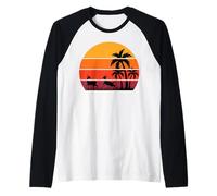 Palmeras Gacelas Safari Sabana Puesta de Sol África Recuerdo Camiseta Manga Raglan