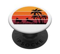 Palmeras Gacelas Safari Sabana Puesta de Sol África Recuerdo PopSockets PopGrip Adhesivo