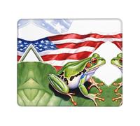 (Palmeras Rana Bandera De Puerto Rico) Alfombrillas De Mouse Base De Goma Alfombrilla De Ratón Bordes Cosidos Alfombrilla para Ratón para Oficina Pc Computadora 25X30Cm