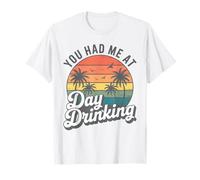 Palmeras Retro al Atardecer You Had Me At Day Drinking Funny Camiseta