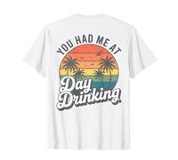 Palmeras Retro al Atardecer You Had Me At Day Drinking Funny Camiseta