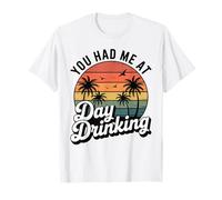 Palmeras Retro al Atardecer You Had Me At Day Drinking Funny Camiseta