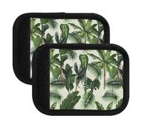 Palmeras tropicales hojas verdes asa de equipaje envolvente, agarre acolchado suave para veliz, cubierta absorbente de humedad con nombre, Palmeras tropicales hojas verdes, one sizex4