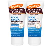 Palmer's Cocoa Butter Formula Foot Magic Bundle Exfoliating Foot Scrub y Hidrurizing Foot Cream para tacones secos agrietados (2 x 2.1 oz tubos)