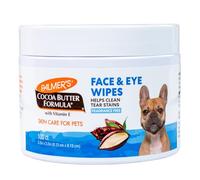 Palmer's Toallitas faciales y Ojos para Mascotas con Manteca de Cacao y Vitamina E, Limpieza y Cuidado de Ojos de Perro, Especialmente fumuladas para Perros, 100 Unidades