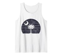 Palmetto Moon Bandera de Carolina del Sur Retro Vintage Pride Camiseta sin Mangas
