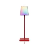Palmina LED Lampara de Mesa Recargable, m MU Lampara Inalámbrica 8 Colores Regulable Lampara Tactil, Acero Inoxidable Impermeable IP44 Lampara Exterior, Adecuado para Interiores/Outdoor/rojo