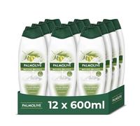 Palmolive Naturals Gel de ducha Oliva Verde Pack 12 x 600ml, gel de ducha con vitamina E para nutrir la piel, con leche de almendra de origen vegetal, ingredientes de 95% origen natural*