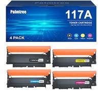 Palmtree 117A Cartucho de tóner Compatible para Toner HP Color Laser Mfp 178nw Toner HP Color Laser 150nw 150a 179fnw 178nwg 179fwg W2070A W2071A W2072A W2073A Negro Cian Amarillo Magenta Paquete de 4