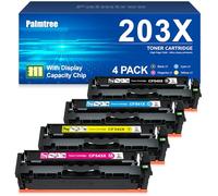 Palmtree 203X Toner Compatible para HP 203X 203A 203 CF540X CF540A Toner para HP Color Laserjet Pro MFP M281fdw M254dw M254nw M281fdn M280nw M281cdw M254dn Negro Cian Magenta Amarillo