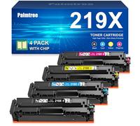 Palmtree 219X con Chip Compatible para HP 219X 219A Tóner para HP Color LaserJet Pro MFP 3302fdwg 3302sdwg 3302fdng 3302fdw 3302sdw 3202fdn 3202dw 3302dn W2190X W2091A Negro Cycycle an Amarillo