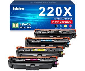 Palmtree 220X 220A Cartuchos de Tóner con Chip Compatibles con HP 220X 220 para HP Color Laserjet Pro MFP 4302dw 4302fdw 4202dw 4202dn 4302fdn W2200X W2201X W2202X W2203X (Pack de 4)