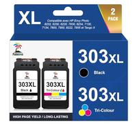 Palmtree 303XL 303 XL Compatible para Tinta HP 303 Color e Negro Cartucho 303XL para HP Envy Photo 6232 6220 7830 6230 7130 7134 6234 6222 6255 6258 6552 7120 7800 7900 7132 7822 Tango X (2-Pack)