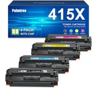 Palmtree 415X con Chip Compatible para HP 415X 415A W2030A para HP Color Laserjet Pro M479fdw MFP M479fdn M479fnw M479dw M454dw M454dn W2030X W2031X W2032X W2033X (Negro Cian Amarillo Magenta 4-Pack)