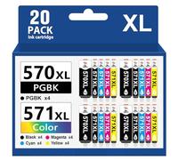 Palmtree 570XL 571XL Cartucho de Tinta para Canon MG5750 PGI-570 XL CLI-571 XL Tinta para Canon TS5050 TS5055 TS6050 MG5751 MG5752 MG6850 MG6851 MG6852 TS6050 TS6051 MG7750 TS8050 TS9050 (20 Pack)