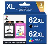 Palmtree 62XL Cartuchos de Tinta Compatible para HP 62 Tinta HP 62 XL HP62 para HP Officejet 5740 200 250 Envy 5646 5744 5640 5540 5544 (Negro, Tricolor)