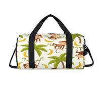 Palmtree Banana Monkey - Bolsa deportiva de lona con compartimento para zapatos, mono, bonita bolsa de fin de semana, bolsa de viaje, gimnasio, organizador de equipaje para mujeres, hombres, niños y