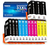 Palmtree Compatible para Epson 33XL 33 XL Cartucho de Tinta de Repuesto Compatible para Epson Expression Premium XP-530 XP-540 XP-7100 XP-635 XP-640 XP-830 XP-900 XP-630 XP-645 (Paquete de 15)