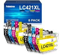 Palmtree LC421XL Cartuchos de Tinta Compatible para Brother LC421 XL LC421XLVAL para Brother DCP-J1050DW MFC-J1010DW DCP-J1140DW DCP-J1800DW para Brother DCPJ1050DW LC421XL Negro (8-Pack)