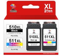 Palmtree PG-510 CL-511 Remanufacturado para Cartuchos Canon 510XL 511XL para de Tinta Canon MP280 para Cartuchos Canon MP250 para Canon iP2700 MP230 MP240 MP252 MP270 MP280 MP495 (1 Negro 1 Tricolor)