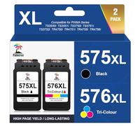 Palmtree PG-575XL CL-576XL Cartuchos de Tinta para Cartucho Canon 575 y 576 Cartucho de Tinta 575XL 576XL para Canon PIXMA TS3550i TS3551i TS3750i TS3751i TR4750i TR4751i TR4755i(1 Negro, 1 Tricolor)