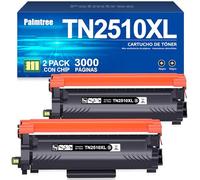 Palmtree TN2510 TN2510XL TN-2510 XL Compatible para Brother HL-L2400DWE Toner HL-L2445DW DCP-L2620DW MFC-L2800DW DCP-L2665DW DCP-L2660DW MFC-L2827DWXL DCP-L2627DWE MFC-L2860DW MFC-L2835DW (2 Negro)