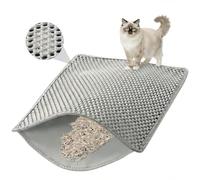 PalNests Alfombra Arenero Gato, Universal, con Diseño Panal Abeja Alfombra Estera Arena Gatos, Doble Capa Y Agujeros Grandes, EVA Impermeable y Resistente a la Orina, Lavable, 60 X 40 cm, Gris