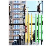 Palo caliente de alto voltaje, gancho de aislamiento eléctrico, poste desmontable portátil for mantenimiento de línea, resistente a la lluvia(Green,16ft)