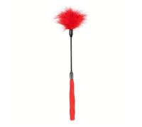 Palo de cosquillas con plumas y borla de silicona,juguete para azotar,BDSM,alternativo,para adultos,pasión,sexo,coqueteo,para mujeres y parejas,rojo,talla única