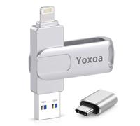 Palo de fotos certificado MFi para unidad flash de iPhone (plata, 256 GB)