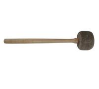 Palo de frotar para cantar madera o antemano, bambú, tibetano cuenco de cantar madera palo delantero con cabeza de cuero (Drum Stick)