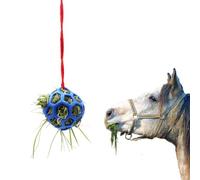 Palo de heno, pelota de caballo, cuenco de alimentación para caballo, cubo de comida azul, eficiente