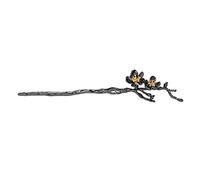 Palo de pelo chino retro plisado flor de ciruelo palo de pelo de viento coiffure horquilla para el cabello de las mujeres (color: negro, tamaño: 17,5 x 4 cm)