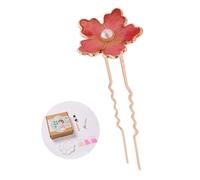 Palo de pelo con flor con pintura Do It Yourself Buyao para mujeres y niñas, para tocados tradicionales, joyería para el cabello