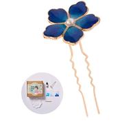 Palo de pelo con flor con pintura Do It Yourself Buyao para mujeres y niñas, para tocados tradicionales, joyería para el cabello
