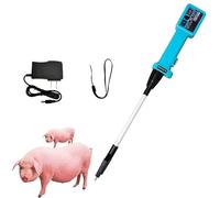 Palo De Seguridad para Ganado, Palo De Seguridad Eléctrico Recargable Arreador De Ganado con Iluminación LED, Eléctrico Animal Electric Shock Prod para Perros Vaca Cerdo Cabras 124cm