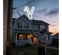 Palo de soporte telescópico aislado de alambre con gancho, poste de fibra de vidrio para uso en exteriores e interiores, soporta voltaje de 45 KV, 23 pies