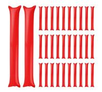 Palo para animar, palo de trueno inflable, fabricante de ruido de plástico para eventos deportivos, recuerdo de fiesta de cumpleaños, 50 Uds., 60x10, rojo