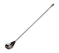 Palo para mezclar cóctel Cuchara de mango largo de acero inoxidable Exquisita herramienta de capas de mezcla de mango retorcido antideslizante para bar Bartender Bebidas(Spoon-Negro)