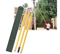 Palo salvavidas seccional amarillo, alto voltaje 10 kV, 35 kV, 110 kV, 220 kV, 500 kV, con asa de goma aislante y bolsa de almacenamiento. (10 kV-2 m/6,6 ft(2 unidades)
