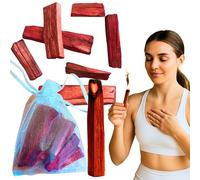 Palo Santo Natural en Barritas Rojas - Exclusiva Madera Aromática “Sangre de Dragón” para Meditación, Yoga, Limpieza Energética y Ahuyentar Mosquitos y Moscas - Incluye Bolsa Decorativa Reutilizable